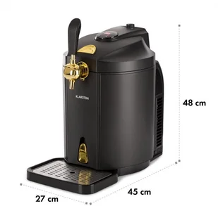 Klarstein Klarstein Skal dystrybutor piwa dozownik schładzacz piwa 5l beczki CO2 stal nierdzewna czarny TK49-Skal-BL - Pozostałe akcesoria barmańskie - miniaturka - grafika 9