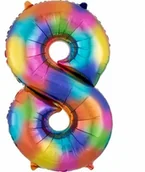 Balony i akcesoria - Amscan Balon SuperShape 8 Rainbow Splash, foliowy L34, zapakowany, 53 x 86 cm 3853801 - miniaturka - grafika 1