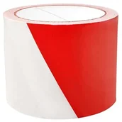Taśmy klejące - NO NAME Taśma ostrzegawcza, 75mm, 100m, biało-czerwona 7880YAUC-00 - miniaturka - grafika 1