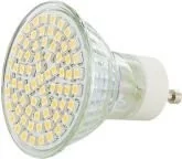 Żarówki LED - Whitenergy Żarówka LED |MR16 |GU10 |72xSMD3528 |230V |3.5W |ciepła biała |bez szybki | 8868 - miniaturka - grafika 1