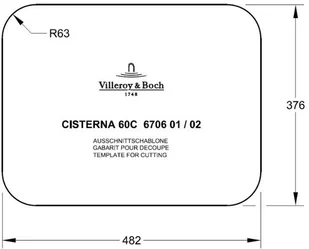 Villeroy & Boch Cisterna 60C Classicline 6706 01 i4 - Zlewozmywaki - miniaturka - grafika 5