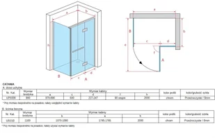 Atrium Catania 90x110 UP0309+US110 - Kabiny prysznicowe - miniaturka - grafika 8