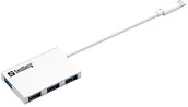 Huby USB - Sandberg 136  20-C na 4 xusb USB 3.0 Pocket Hub Srebrny 136-20 - miniaturka - grafika 1