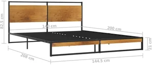 vidaXL Lumarko Rama łóżka, metalowa, 140 x 200 cm 324865 - Łóżka - miniaturka - grafika 8