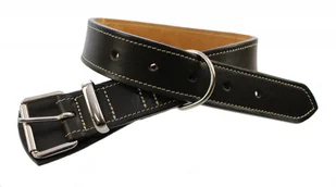 WIREX (PL) Solidna Obroża Dla Psa Czekoladowa z Beżową Nitką Skóra Naturalna 40 mm / 78 cm WIREX (PL) - Obroże dla psów - miniaturka - grafika 2