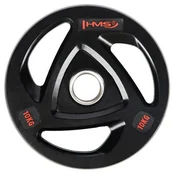 Obciążenia - HMS Talerz olimpijski ogumowany czarny TOX10 HMS 10 kg 17-61-093 - miniaturka - grafika 1