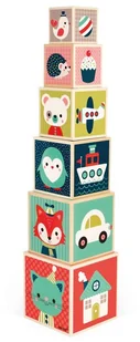 Janod DREWNIANA PIRAMIDA wieża Baby Forest J08016 - Klocki - miniaturka - grafika 7