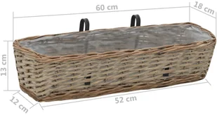 vidaXL Zestaw 2 koszy do przechowywania, wiklina z wyściółką z PE vidaXL - Pudła i pojemniki do przechowywania - miniaturka - grafika 7