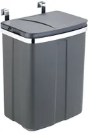 Kosze na śmieci - Wenko Kosz na śmieci kuchenny na odpady śmietnik wiszący w kolorze szarym 12l B07DX84L54 - miniaturka - grafika 1