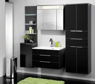 Fackelmann Szafka łazienkowa antracytowa, 4-drzwiowa z korpusem z dwóch części Kara 80921 - Szafki łazienkowe - miniaturka - grafika 2