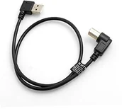 Kable USB - System-S USB A 90 ° stopni lewa gwintowanymi opracowana do USB typ B wtyczka 90 ° po prawej stronie gwintowanymi opracowana adapter sieciowy 50 cm 10090054901843 - miniaturka - grafika 1