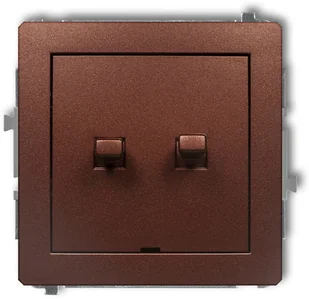 KARLIK Mechanizm łącznika zwiernego dwubiegunowego bez piktogramów osobne zasilanie) w stylu amerykańskim brązowy metalik KARLIK DECO 9DWPUS-44.2 - Wyłączniki światła i elektryczne - miniaturka - grafika 2