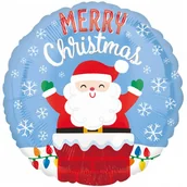 Pozostałe akcesoria świąteczne - Amscan Balon foliowy Mikołaj w kominie - cm - 1 szt. 3831201 - miniaturka - grafika 1