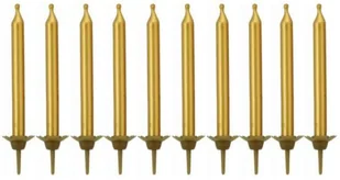 Godan Świeczki urodzinowe złote, 10/10, 5cm [opakowanie=12szt] AA99GOD - Urodziny dla dorosłych - miniaturka - grafika 2