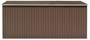 vidaXL Szopa ogrodowa, 257 x 398 x 178 cm, metal, brązowa - Altany ogrodowe - miniaturka - grafika 7