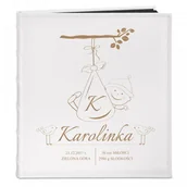 Albumy fotograficzne - NA Murrano Album Zdjęcia GRAWER Narodziny Dziecka _W ALB-BC-BK-CO2-014 - miniaturka - grafika 1