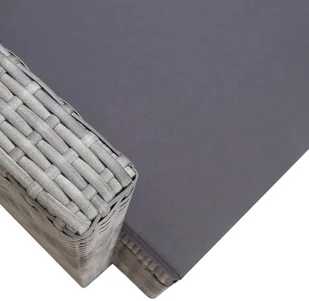 vidaXL 2-osobowa sofa ogrodowa z poduszkami, polirattan, szara - Ławki ogrodowe - miniaturka - grafika 5
