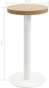 vidaXL Stolik bistro, kolor jasny brąz, 40 cm, MDF - Ławy i stoliki kawowe - miniaturka - grafika 5