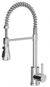 Baterie kuchenne - STEINER Bateria zlewozmywakowa stalowa SALMA z wyciąganą wylewką sprężyna kolor chrom - miniaturka - grafika 1