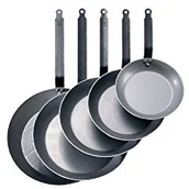 Patelnie - De Buyer Lyonnaise okrągła patelnia z masywnej stali, 32 cm FBA_5110.32 - miniaturka - grafika 1