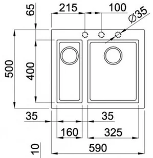 Elleci Quadra 150 (podwieszany) 62 Bianco antico - Zlewozmywaki - miniaturka - grafika 3