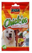 Przysmaki dla psów - RIGA RIGA Chickos stick 75 g suszony filet z kurczaka na kostce z bawolej skóry - miniaturka - grafika 1