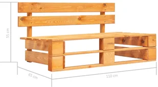 vidaXL Ogrodowa ławka z palet, drewno FSC, miodowy brąz - Ławki ogrodowe - miniaturka - grafika 5