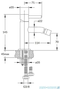 Omnires Y bateria bidetowa sztorcowa czarna/złota Y1220BLGL - Baterie bidetowe - miniaturka - grafika 2