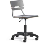 Meble do szkół i przedszkoli - AJ Produkty Krzesło LEGERE z regulacją wysokości, duże siedzisko, na kółkach, H 430-550 mm, antracyt - miniaturka - grafika 1