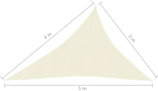 vidaXL Żagiel przeciwsłoneczny, 160 g/m, kremowy, 3x4x5 m, HDPE vidaXL - Parasole ogrodowe - miniaturka - grafika 6