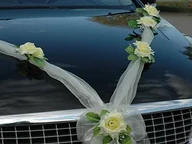 Dekoracje domu - Autoschmuck Organza M samochód biżuteria dla pary ślubnej róża dekoracyjna dekoracja auta biżuteria na wesele samochód ślubny girlanda dekoracyjna do samochodów osobowych. - miniaturka - grafika 1