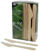 Naczynia i sztućce jednorazowe - PAPSTAR GmbH Daimlerstraße 4-8 DE 53925 Kall Nóż drewniany 16,5cm PURE (100 sztuk) (karton=10 opakowań) 18200 - miniaturka - grafika 1