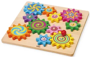VIGA TOYS Tablica Edukacyjna Drewniana Viga Zakręcone Zębatki 59854 - Tablice dla dzieci - miniaturka - grafika 2
