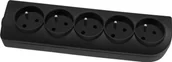 Przedłużacze i rozgałęźniki - Elgotech Listwa przedłużacza 5 gniazdowa z uziemieniem czarna GN-50W-2 - miniaturka - grafika 1