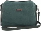 Torebki damskie - Barberini's Listonoszka skórzana z zamszem - Zielona ciemna 931-42 - miniaturka - grafika 1