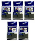 Taśmy do drukarek barwiące - Brother Aimotech Taśma 5-pak zamiennik do 9mm/8m plombowa biała czarny nadruk 5xTZESE2 5xAZESE2 - miniaturka - grafika 1