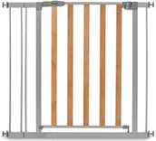 Zabezpieczenia dla dzieci - Hauck Barierka Woodlock 2 + 9cm ext Silver - miniaturka - grafika 1