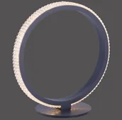 Lampy stojące - Leuchten Direkt Lampa stołowa LED Musa, pierścieniowa, czarna - miniaturka - grafika 1