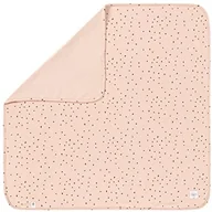 Koce i narzuty dla dzieci - Lassig Koc do przytulania dla niemowląt z certyfikatem GOTS miękki/Interlock Baby Blanket 80 x 80 cm Dots powder różowy - miniaturka - grafika 1