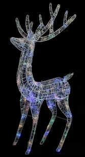 vidaXL vidaXL Świąteczny renifer XXL, akryl, 250 kolorowych diod LED, 180 cm - Oświetlenie świąteczne - miniaturka - grafika 6