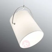 Lampy sufitowe - Trio Leuchten Odchylany, tekstylny klosz lampa wisząca Meran - miniaturka - grafika 1