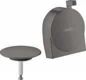 Syfony - Hansgrohe 58117340 Exafill S Element zewnętrzny zestaw napełnianie odpływ i przelew czarny chrom szczotkowany - miniaturka - grafika 1