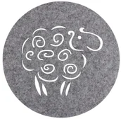 Wielkanoc - SPLENDID Podkładka filcowa na stół BARANEK śr. 38 cm szara - miniaturka - grafika 1