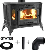 Piece wolnostojące - Ekoprojekt 300 Piec wolnostojący koza 10kW K9 z dolotem powietrza ASDP z wylotem spalin fi 130 Gratis Rozeta stalowa okrągła fi 130 + Rura stalowa 130/1m + Kolano ruchome 130/90 spełnia anty-smogowy EkoProjekt - miniaturka - grafika 1