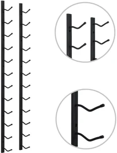 vidaXL Ścienny stojak na 12 butelek wina, czarny, żelazny - Stojaki na wino - miniaturka - grafika 5