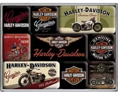 Dekoracje domu - Nostalgic-Art 83037 Harley-Davidson Bikes, zestaw na magnes, 9-częściowy 83037 - miniaturka - grafika 1
