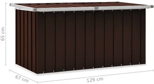 vidaXL Skrzynia ogrodowa do przechowywania, brązowa, 129x67x65 cm vidaXL - Skrzynie ogrodowe - miniaturka - grafika 8