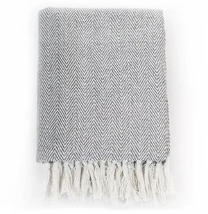 vidaXL Bawełniana narzuta w jodełkę, 220 x 250 cm, szara - Narzuty - miniaturka - grafika 4