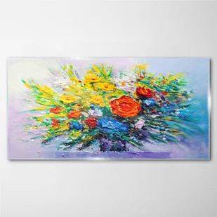 PL Coloray Obraz na Szkle Malarstwo Kwiaty 100x50cm - Obrazy i zdjęcia - miniaturka - grafika 7
