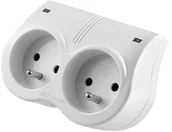 Przedłużacze i rozgałęźniki - Elgotech Rozgałęźnik z filtrem przepięciowym z uziemieniem 2 gniazda - miniaturka - grafika 1